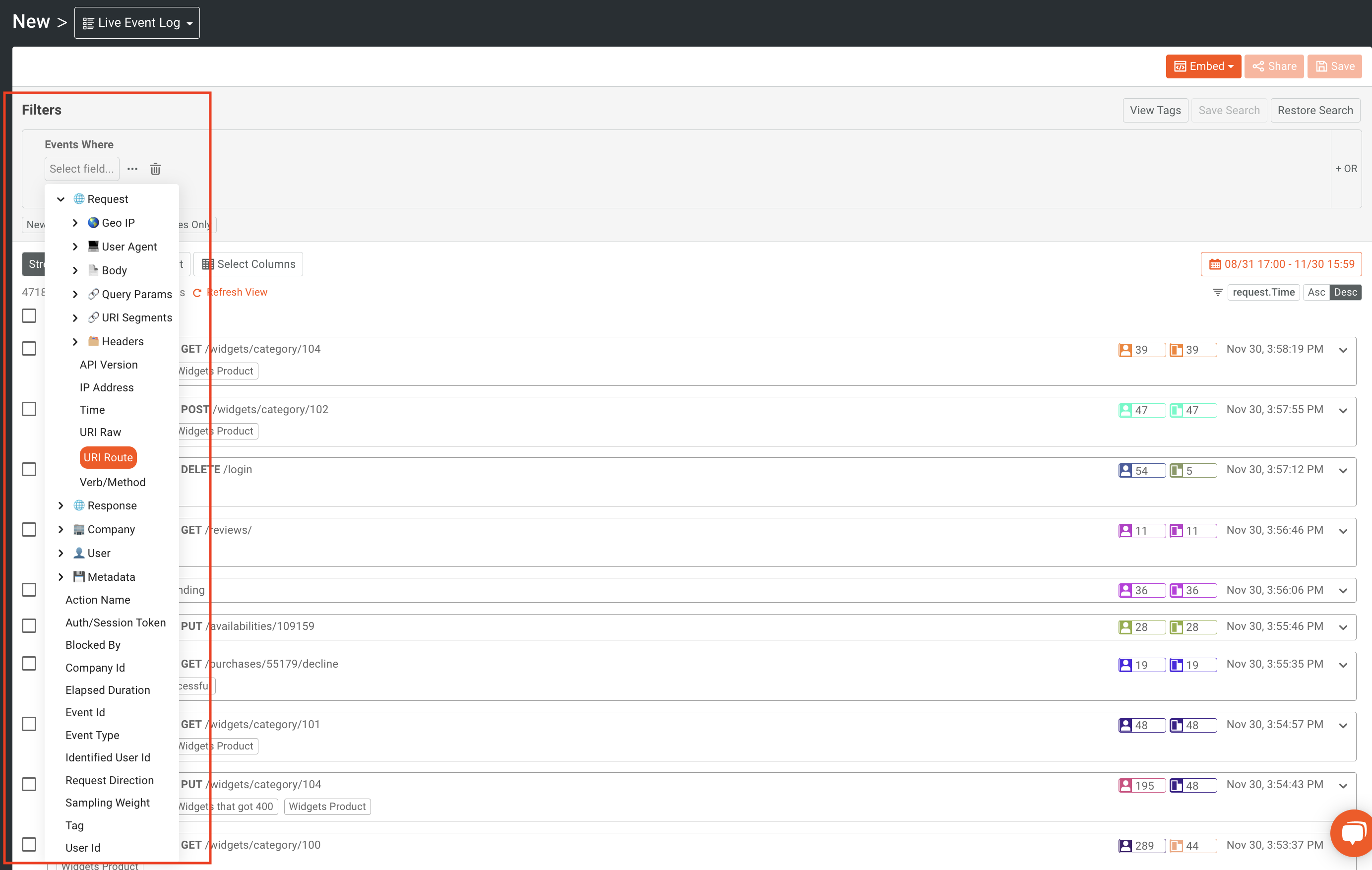 Using Moesif s Live Event Log To Filter And Inspect API Calls And 