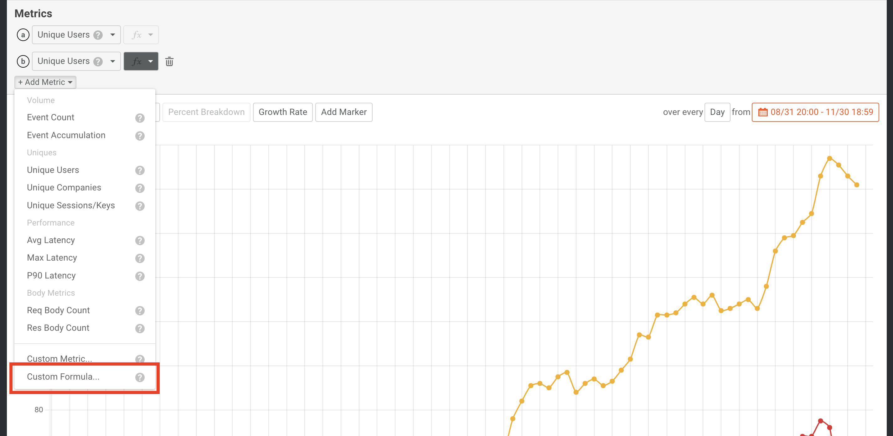 Add custom formula to Moesif