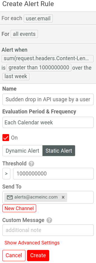 Creating Static Alerts