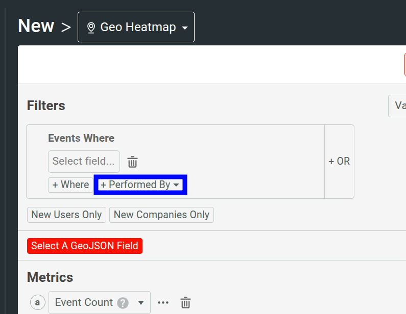 'Performed By' menu in a Heatmap analysis