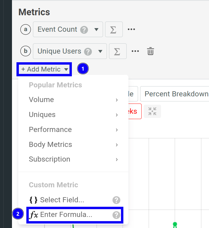 Creating a custom formula in a Time Series chart