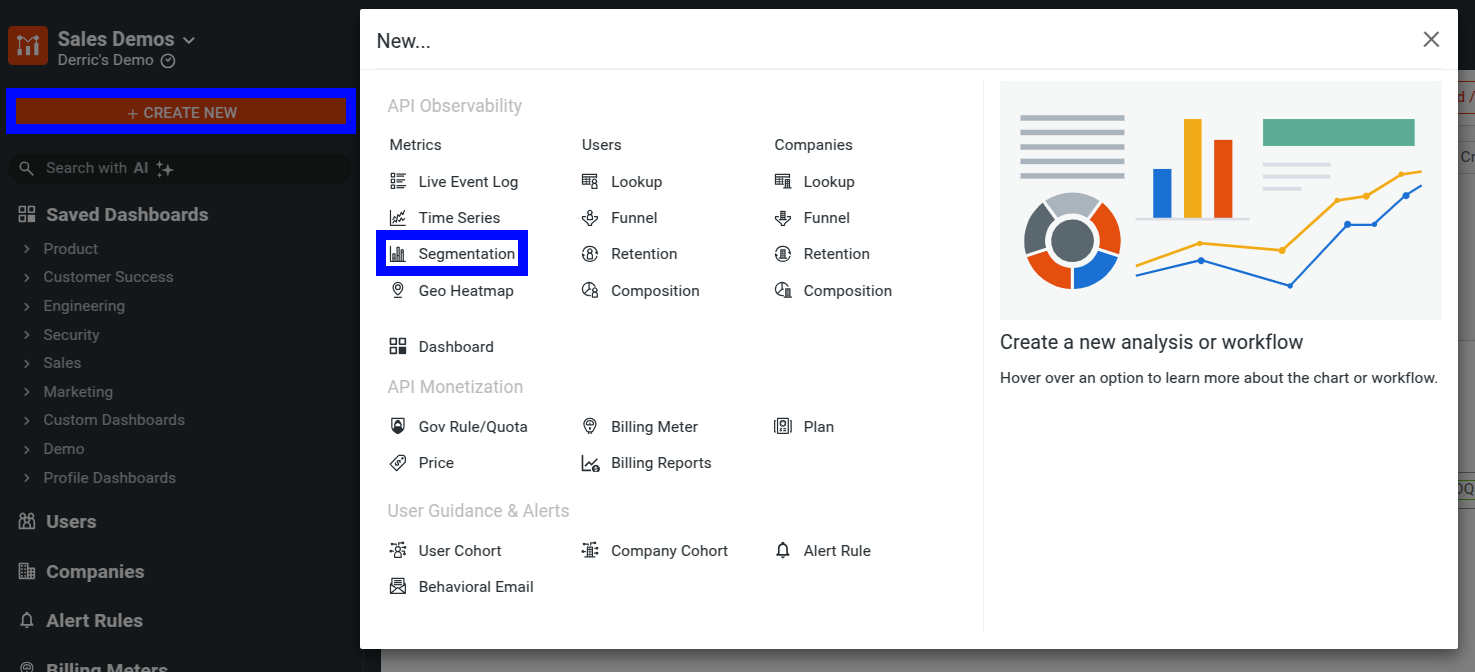 Creating new Segmentation chart