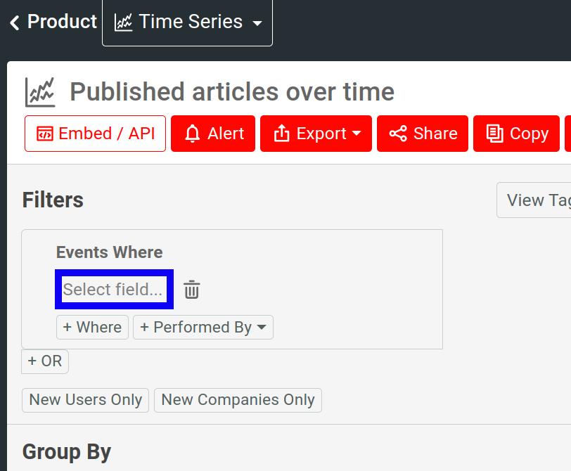 Accessing filters in a Time Series chart