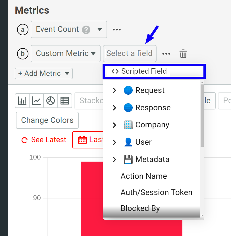 Add a scripted field in a Time Series chart