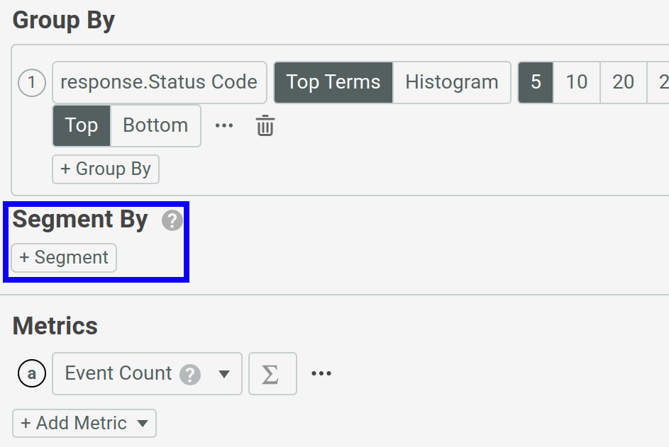 Using the 'Segment By' option in a Time Series chart