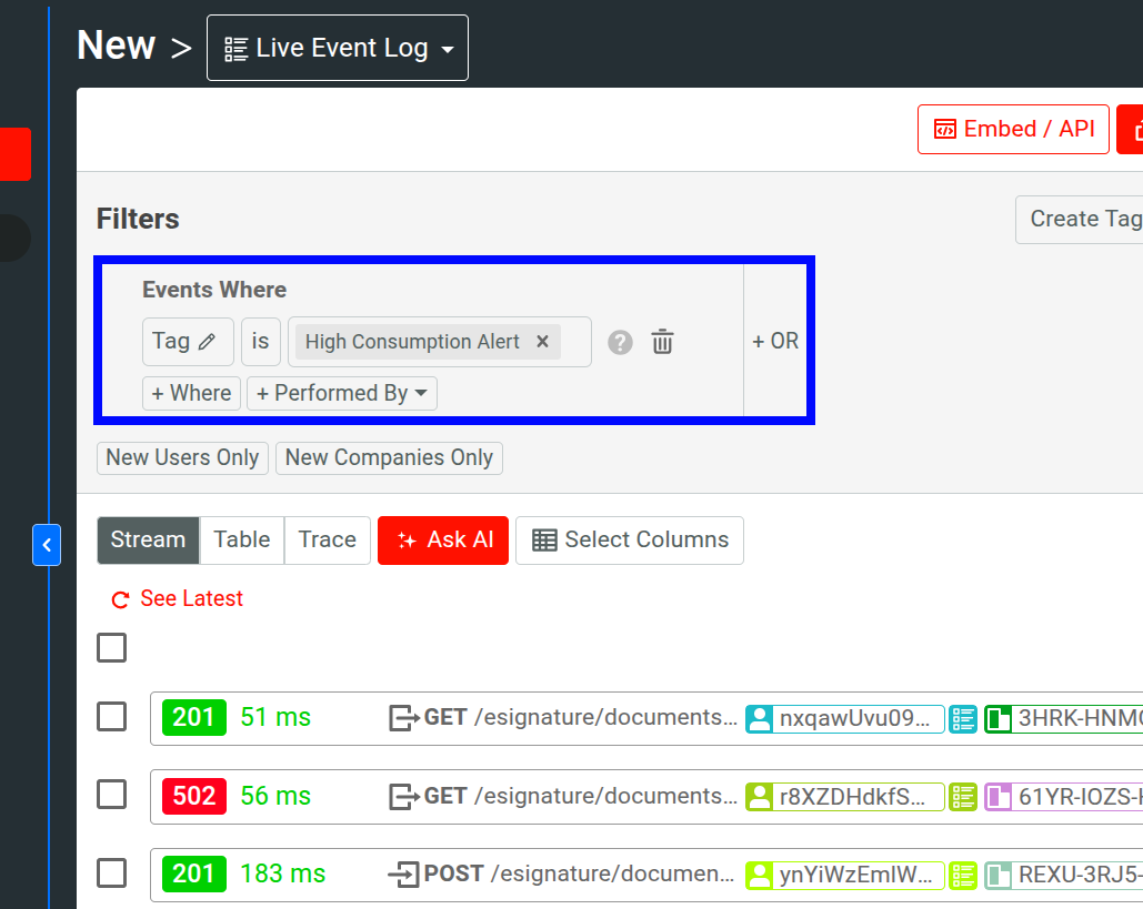 Using an event tag in Moesif