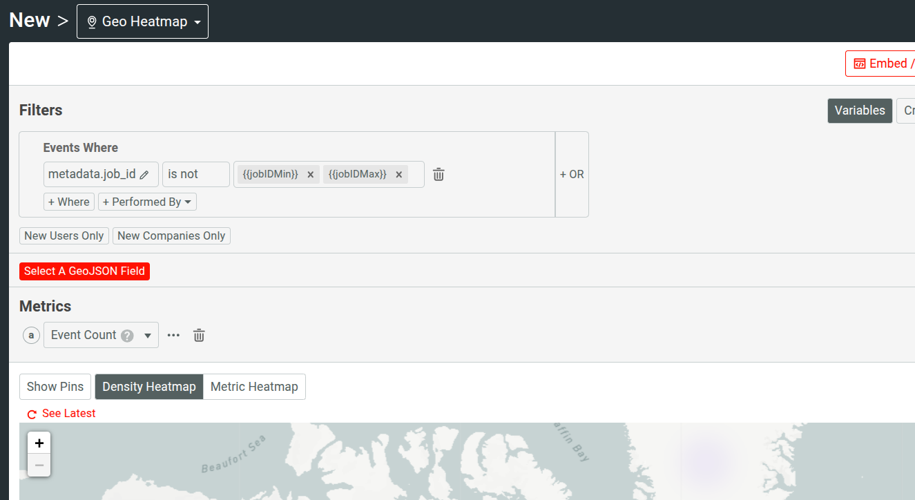 Using named variables in a Heatmap workspace. Using named variables.