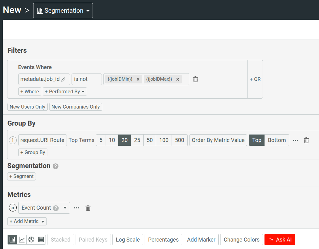 Using named variables in a Segmentation workspace. Using named variables.