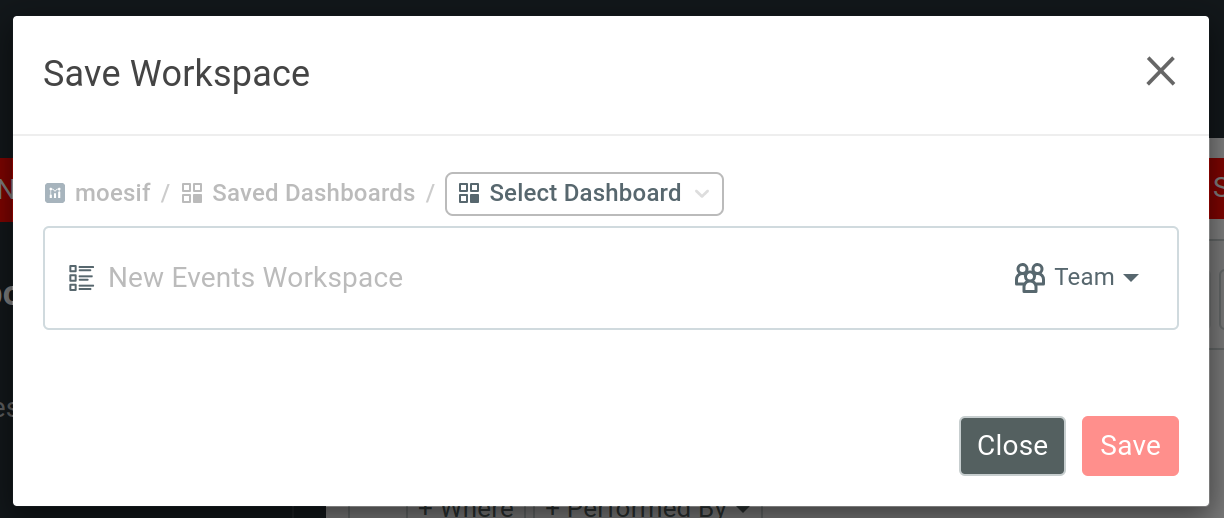 Creating a new dashboard