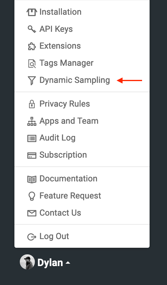 Dynamic Sampling Menu