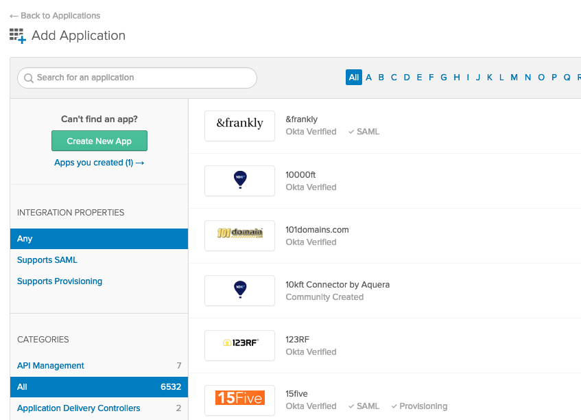 Okta Applications Directory