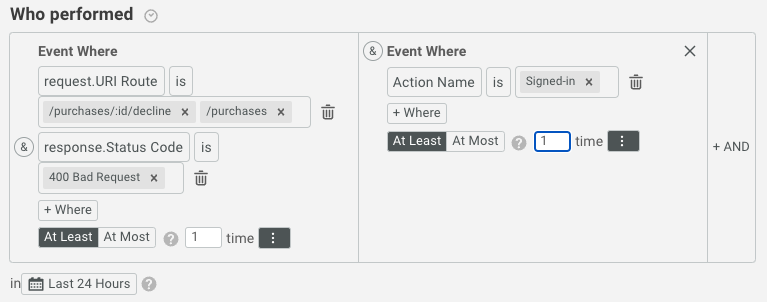User Performed Both an API Call and a Actions