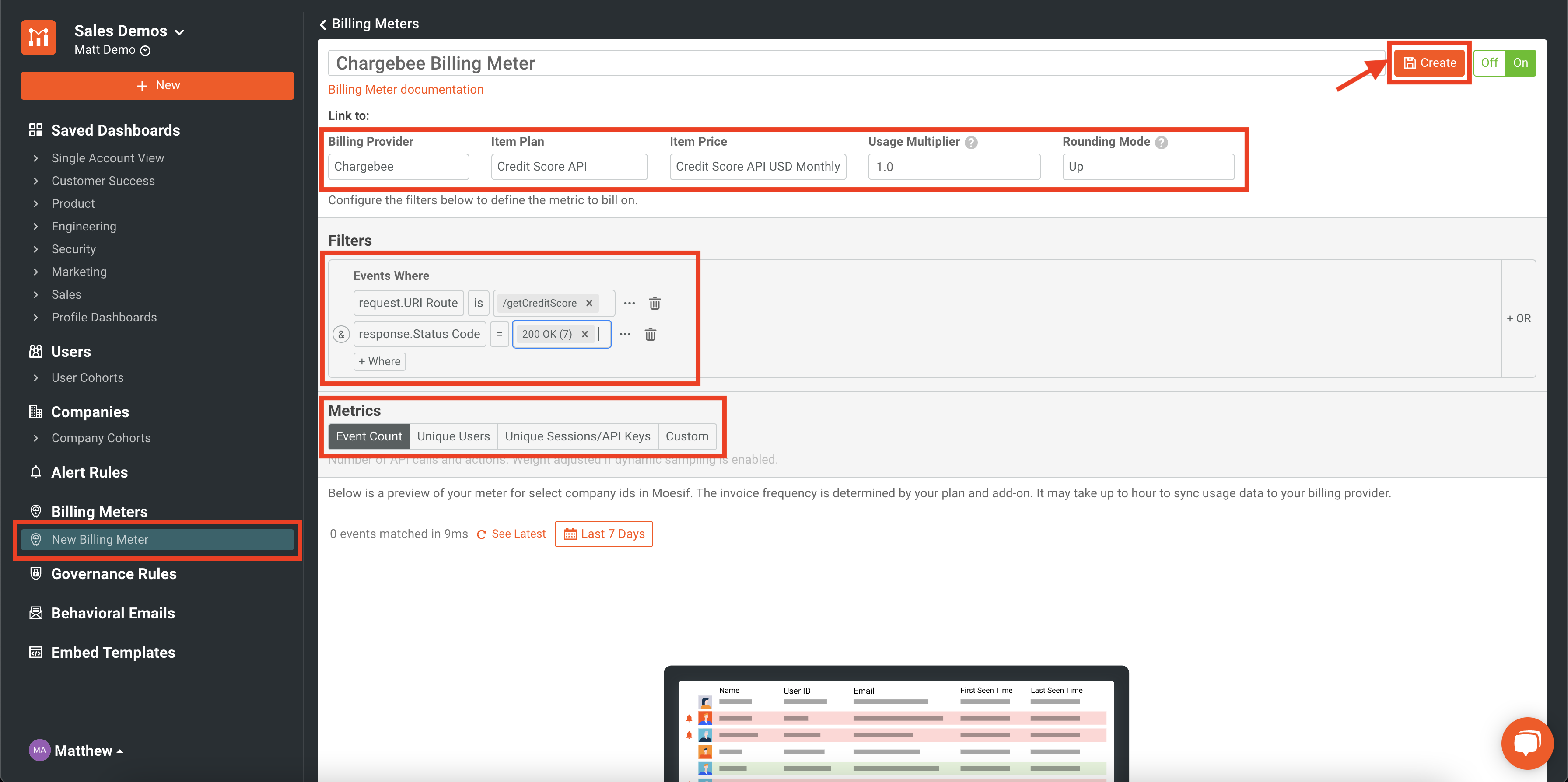 Creating A Billing Meter With Chargebee | Moesif Docs